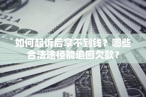 武汉如何起诉后拿不到钱？哪些合法途径能追回欠款？